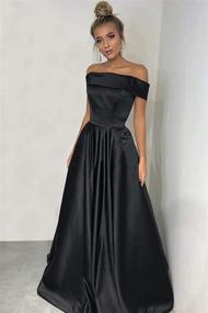 img 2 attached to 🥂 Champagne Evening Dresses for Women by YuNuo - Shoulder Style Clothing