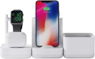 ⚡️ hagibis 3 in 1 charging station: universal dock stand for apple watch, airpods, and iphone 11/xs/x max/xr/x/8/7/6 plus, compatible with airpods 1/2 & apple watch series 4/3/2/1 logo