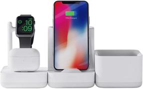 img 4 attached to ⚡️ Hagibis 3 in 1 Charging Station: Universal Dock Stand for Apple Watch, AirPods, and iPhone 11/Xs/X Max/XR/X/8/7/6 Plus, Compatible with AirPods 1/2 & Apple Watch Series 4/3/2/1