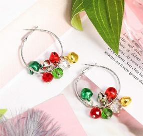 img 3 attached to 🎄 Christmas Cute Ornament Ball Hoop Tassels Dangle Earrings for Women Teen Girls Huggie Hoops Candy Hypoallergenic Festival Party Jewelry Gift for Best Friend or Daughter