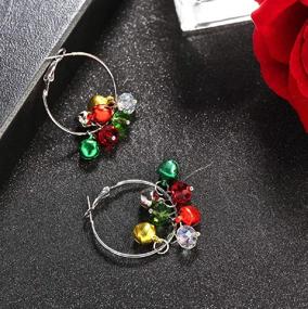 img 2 attached to 🎄 Christmas Cute Ornament Ball Hoop Tassels Dangle Earrings for Women Teen Girls Huggie Hoops Candy Hypoallergenic Festival Party Jewelry Gift for Best Friend or Daughter