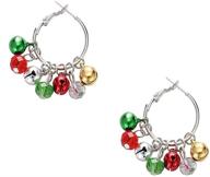 🎄 christmas cute ornament ball hoop tassels dangle earrings for women teen girls huggie hoops candy hypoallergenic festival party jewelry gift for best friend or daughter logo