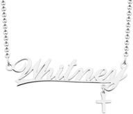 personalized sterling silver name necklace by jesse ortega – semi-customized cross initial jewelry logo