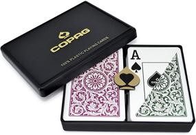 img 4 attached to Copag Bridge Size Jumbo Index 1546 Playing Cards: Green Burgundy Setup for Premium Card Gaming Experience