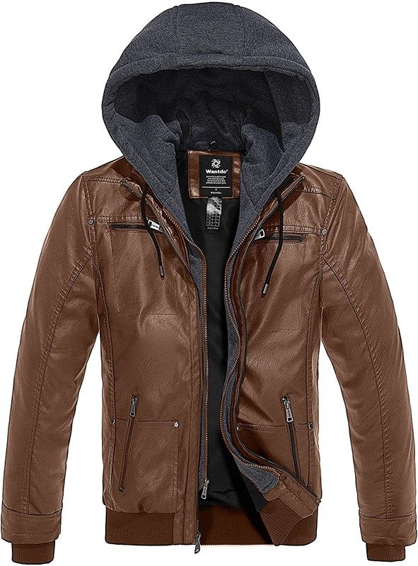 Wantdo men's sale faux leather jacket