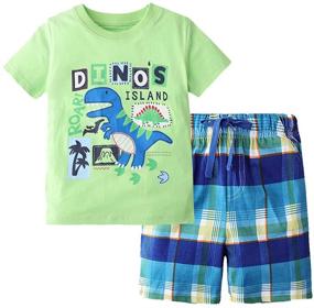 img 4 attached to LMYOVE Toddler T Shirt Outfits Yellow Trip Boys' Clothing in Clothing Sets