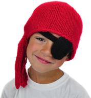 🏴 adorable neon eaters kids pirate beanie with patch - perfect winter ski hat for fun-loving boys and christmas gifting logo