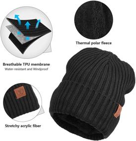 img 1 attached to 🧣 OZERO Knit Beanie Winter Hat: Thermal Polar Fleece Snow Skull Cap for Men and Women - Ultimate Warmth and Style