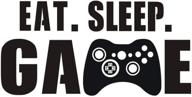 eat sleep game wall decal, video gamer boy wall sticker, vinyl game décor wall stickers art design for home playroom bedroom game boys room (black, 27.5''l x 14''h) logo