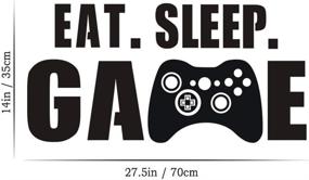 img 3 attached to Eat Sleep Game Wall Decal, Video Gamer Boy Wall Sticker, Vinyl Game Décor Wall Stickers Art Design for Home Playroom Bedroom Game Boys Room (Black, 27.5''L x 14''H)