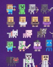 img 2 attached to Minecraft Sprites Characters Sleeved T Shirt Boys' Clothing for Tops, Tees & Shirts