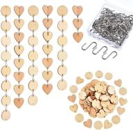 🎄 hicarer 240-piece christmas wooden heart ornaments with holes and s hook connectors for birthday boards, valentine's day, chore boards, crafts - style 1 logo