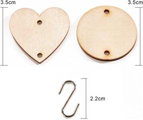 img 3 attached to 🎄 Hicarer 240-Piece Christmas Wooden Heart Ornaments with Holes and S Hook Connectors for Birthday Boards, Valentine's Day, Chore Boards, Crafts - Style 1