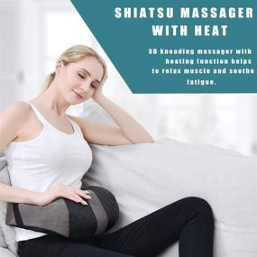 img 3 attached to Электрический массажер Shiatsu для шеи и спины с подогревом для облегчения боли, релаксации в автомобиле, офисе и дома - массажная подушка 3D-массажер для шеи, плеч и стоп, и мышц ног.