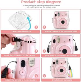img 2 attached to CELION Clear Mini Camera Case For Fujifilm Instax Mini 11 Instant Film Camera - Equipped With Rainbow Shoulder Strap (Clear Rainbow)