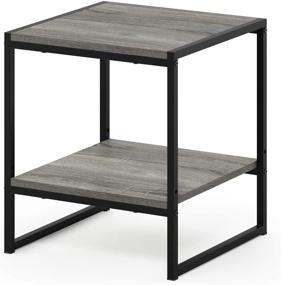 img 4 attached to 🏢 Furinno FM19122GYW Camnus Modern Living 2-Tier End Table: French Oak Grey Stylish Furniture Piece for Contemporary Spaces