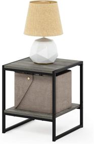 img 1 attached to 🏢 Furinno FM19122GYW Camnus Modern Living 2-Tier End Table: French Oak Grey Stylish Furniture Piece for Contemporary Spaces