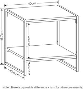 img 3 attached to 🏢 Furinno FM19122GYW Camnus Modern Living 2-Tier End Table: French Oak Grey Stylish Furniture Piece for Contemporary Spaces