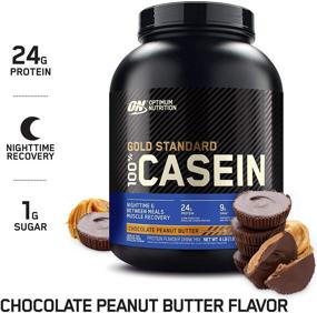 img 2 attached to 🍫 Optimum Nutrition Gold Standard 100% Micellar Casein Protein Powder - Chocolate Peanut Butter 4lb (Packaging May Vary)