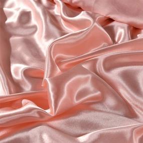 img 1 attached to Erosebridal Hotel Pink Queen Silk Like Satin Bedding Set for Summer Honeymoon - Reversible Quilt Comforter Cover | Soft & Lightweight Farmhouse Room Decor
