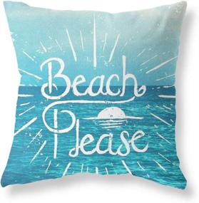 img 2 attached to 🌊 Coastal Beach Navy Blue Green Throw Pillow Cases Set of 4 - Outdoor Couch Decorative Throw Pillow Covers for Sofa Bed Car Patio Home Decor, 18x18 inch, Ocean Theme