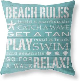 img 1 attached to 🌊 Coastal Beach Navy Blue Green Throw Pillow Cases Set of 4 - Outdoor Couch Decorative Throw Pillow Covers for Sofa Bed Car Patio Home Decor, 18x18 inch, Ocean Theme