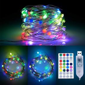 img 4 attached to 🌟 TESECU USB Fairy String Lights - Plug-in, 12 Lighting Modes, 16 Colors Changing, Waterproof Firefly Twinkle Lights with Remote - 33Ft 100 LED Timer for Craft Bedroom Indoor Outdoor Christmas