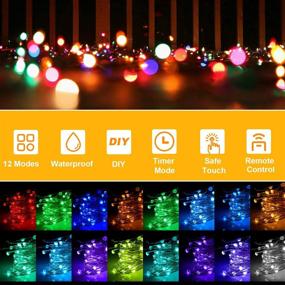 img 3 attached to 🌟 TESECU USB Fairy String Lights - Plug-in, 12 Lighting Modes, 16 Colors Changing, Waterproof Firefly Twinkle Lights with Remote - 33Ft 100 LED Timer for Craft Bedroom Indoor Outdoor Christmas