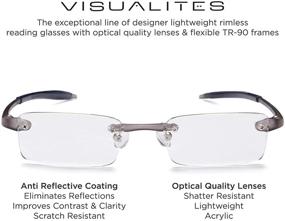 img 3 attached to 👓 Enhance Your Reading Experience with Visualites 1 Reading Glasses, Smoke Frame/Clear Lens, 1.50 Strength