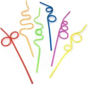 img 2 attached to 🥳 Colorful 12-Pack of Fun Silly Straws for Kids | Reusable Plastic Drinking Straws for Parties