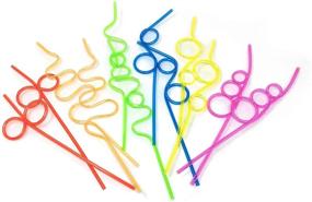 img 4 attached to 🥳 Colorful 12-Pack of Fun Silly Straws for Kids | Reusable Plastic Drinking Straws for Parties