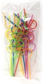 img 3 attached to 🥳 Colorful 12-Pack of Fun Silly Straws for Kids | Reusable Plastic Drinking Straws for Parties