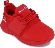 nautica kids girls metallic fashion sneaker: lace-up athletic running shoe i kappil i (big kid - little kid - toddler) logo