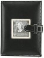 📸 pioneer sewn frame mini bound photo album with random padded solid color covers, built-in picture frame &amp; front strap – holds 24 4x6 photos, 1 per page logo