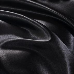 img 2 attached to DREFEEL Hotel Quality Black Silk Like Satin Queen/Full Size Duvet Cover Set - Soft, Stain Resistant Bedding with Hidden Zipper Ties