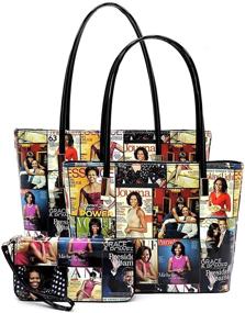 img 4 attached to Magazine Collage Shopper Michelle Handbag