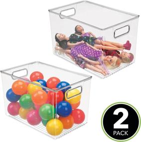 img 3 attached to 📦 mDesign Deep Plastic Home Storage Organizer Bin for Cube Furniture Shelving - 2 Pack (Clear)