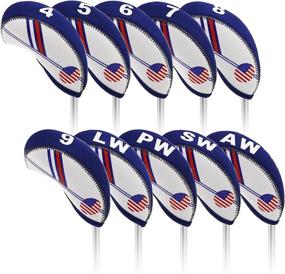 img 3 attached to 🏌️ Enhance Your Golf Clubs' Style and Protection with BIG TEETH 10Pcs Neoprene USA Flag Golf Iron Head Covers