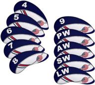 🏌️ enhance your golf clubs' style and protection with big teeth 10pcs neoprene usa flag golf iron head covers logo