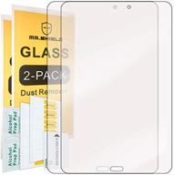 📱 [2-pack]-mr. shield samsung galaxy tab e 8.0 tempered glass screen protector - ultra thin 0.3mm, 9h hardness, 2.5d round edge - lifetime replacement included logo