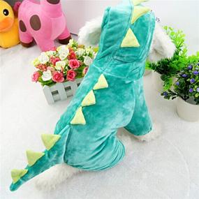 img 2 attached to Halloween Costume for Pet Dogs & Cats: Dinosaur Hoodies Fleece Jacket Coat for Small to Medium-Sized Animals - Cute Cosplay Outfits & Warm Apparel Accessories