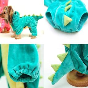 img 3 attached to Halloween Costume for Pet Dogs & Cats: Dinosaur Hoodies Fleece Jacket Coat for Small to Medium-Sized Animals - Cute Cosplay Outfits & Warm Apparel Accessories