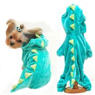 halloween costume for pet dogs & cats: dinosaur hoodies fleece jacket coat for small to medium-sized animals - cute cosplay outfits & warm apparel accessories логотип