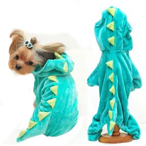 img 4 attached to Halloween Costume for Pet Dogs & Cats: Dinosaur Hoodies Fleece Jacket Coat for Small to Medium-Sized Animals - Cute Cosplay Outfits & Warm Apparel Accessories