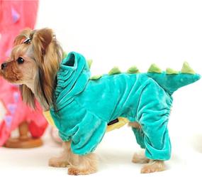 img 1 attached to Halloween Costume for Pet Dogs & Cats: Dinosaur Hoodies Fleece Jacket Coat for Small to Medium-Sized Animals - Cute Cosplay Outfits & Warm Apparel Accessories