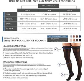 img 3 attached to 🧦 Truform Sheer Compression Stockings: Women's Thigh High, 15-20 mmHg, 20 Denier, Nude, Large - Enhance Leg Health and Style