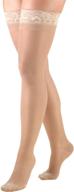 🧦 truform sheer compression stockings: women's thigh high, 15-20 mmhg, 20 denier, nude, large - enhance leg health and style логотип