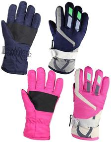 img 4 attached to 🧤 Momoon Kids Winter Gloves: Toddler Snow Gloves 2 Pairs - Adjustable & Warm Gloves for Boys and Girls