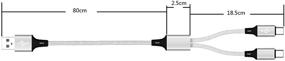 img 1 attached to ⚡️ Эффективная зарядка с разветвителем кабеля iFlash Dual Port Type C - одновременно подключите два устройства USB C от одного порта USB A - идеально подходит для серии Galaxy S, серии LG V (белый)