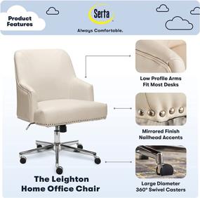 img 3 attached to 🪑 Serta Style Leighton Sweet Cream Bonded Leather Home Office Chair